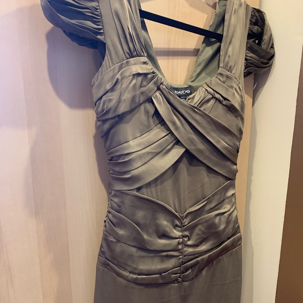 Bebe XS cactus green mini dress